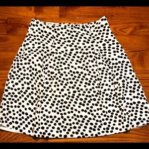 Loft Black & White polka dot skirt